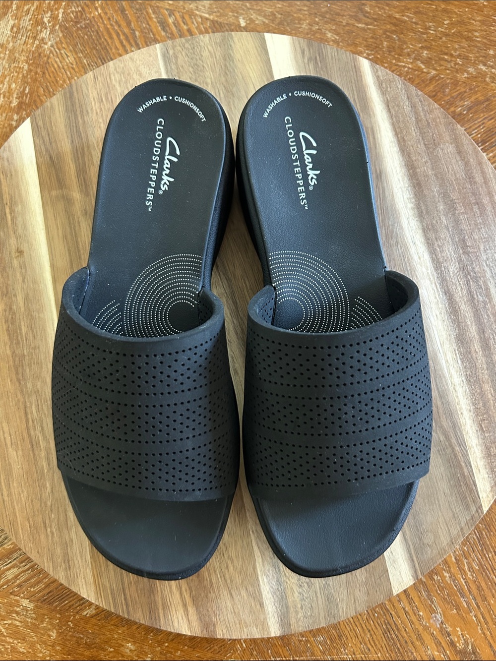 Clarks Drift Twist Black CloudSteppers Slide Sandals